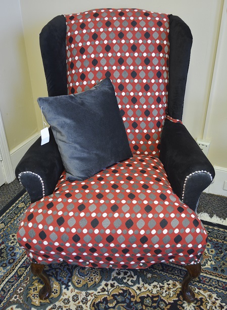 high-back upholstered chair