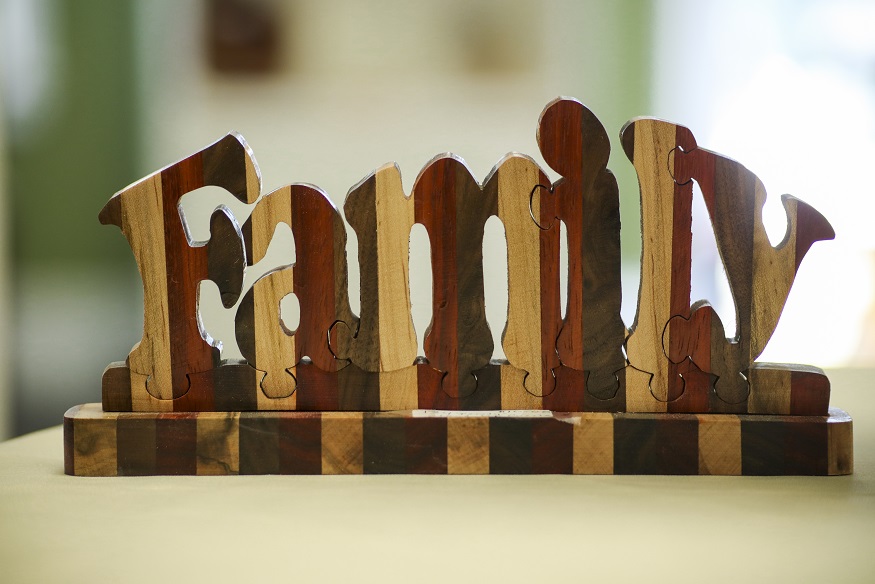 wooden "family" sign