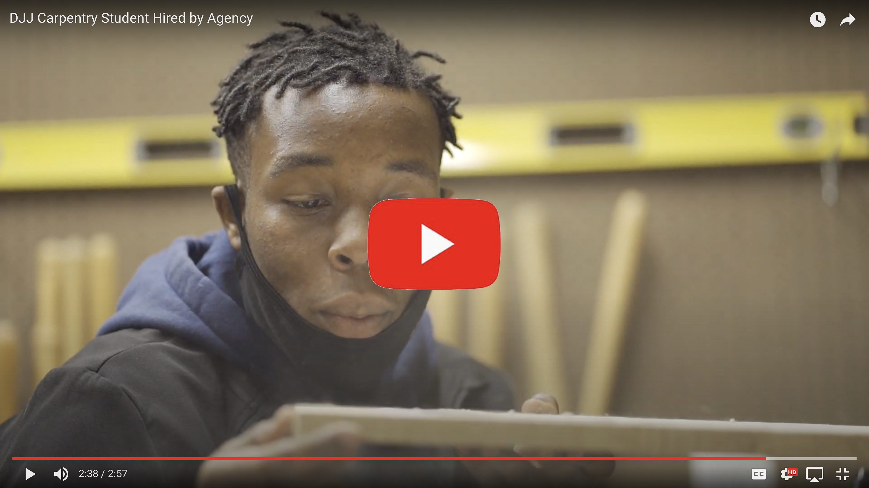 Video of DJJ Carpentry Student Hired by Agency to work at The Store of Hope
