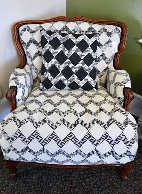 low-back upholstered chair
